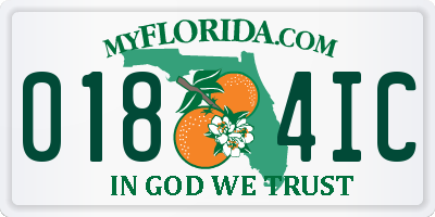 FL license plate 0184IC