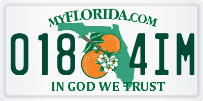 FL license plate 0184IM