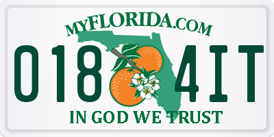 FL license plate 0184IT
