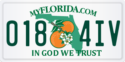 FL license plate 0184IV