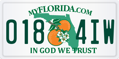 FL license plate 0184IW