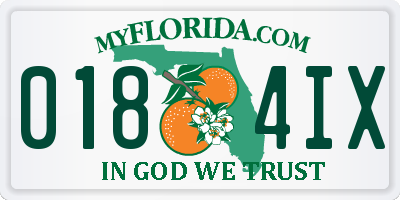 FL license plate 0184IX