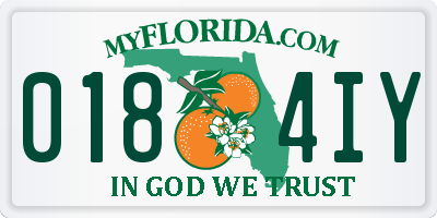 FL license plate 0184IY