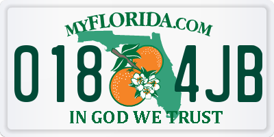 FL license plate 0184JB