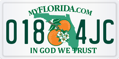 FL license plate 0184JC