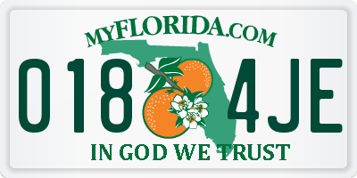 FL license plate 0184JE