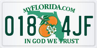 FL license plate 0184JF