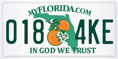 FL license plate 0184KE