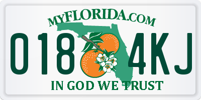 FL license plate 0184KJ