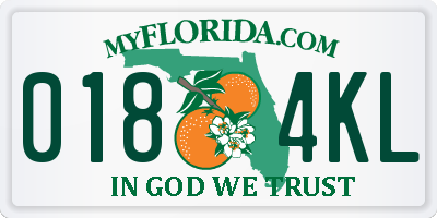 FL license plate 0184KL