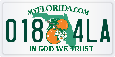 FL license plate 0184LA
