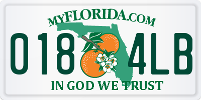 FL license plate 0184LB