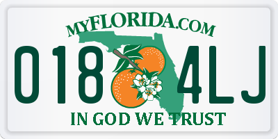 FL license plate 0184LJ