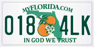 FL license plate 0184LK