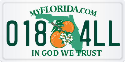 FL license plate 0184LL