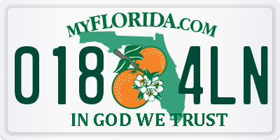 FL license plate 0184LN