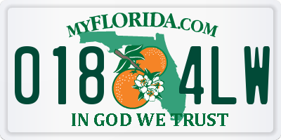 FL license plate 0184LW