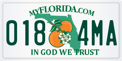 FL license plate 0184MA