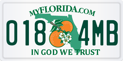 FL license plate 0184MB