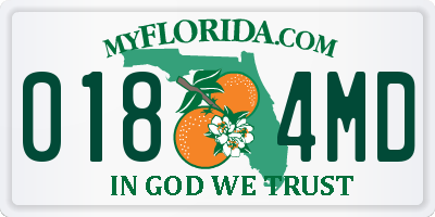 FL license plate 0184MD