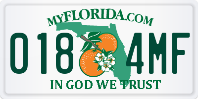 FL license plate 0184MF
