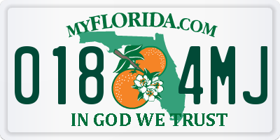 FL license plate 0184MJ
