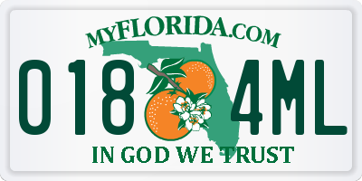 FL license plate 0184ML