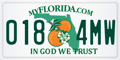 FL license plate 0184MW