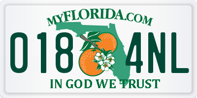 FL license plate 0184NL