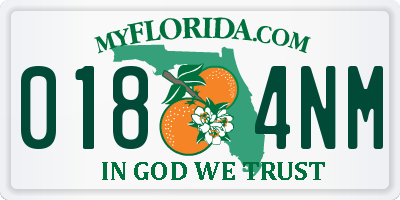 FL license plate 0184NM