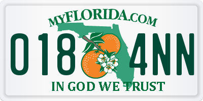 FL license plate 0184NN