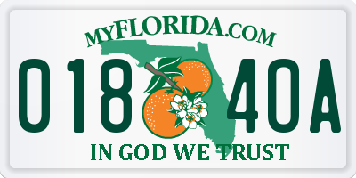 FL license plate 0184OA