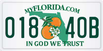 FL license plate 0184OB