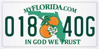 FL license plate 0184OG