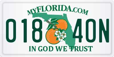 FL license plate 0184ON