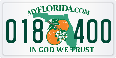 FL license plate 0184OO