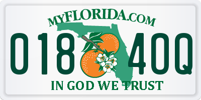 FL license plate 0184OQ
