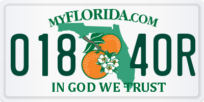 FL license plate 0184OR