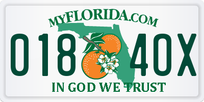 FL license plate 0184OX