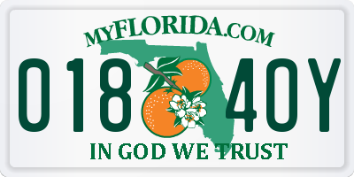 FL license plate 0184OY