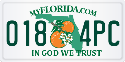 FL license plate 0184PC