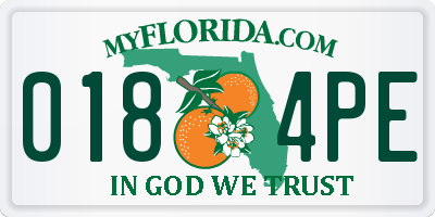 FL license plate 0184PE
