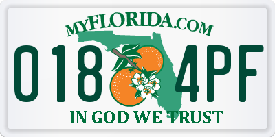 FL license plate 0184PF