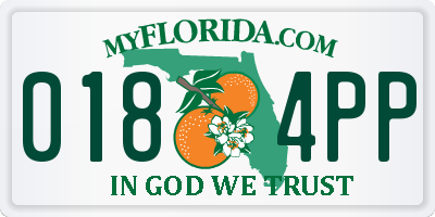 FL license plate 0184PP