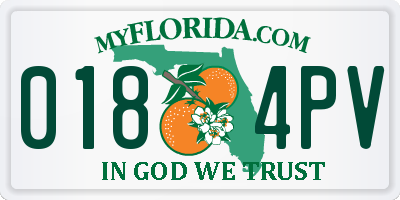 FL license plate 0184PV
