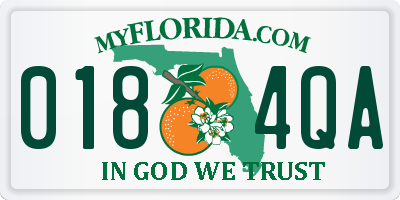 FL license plate 0184QA