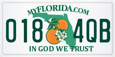 FL license plate 0184QB