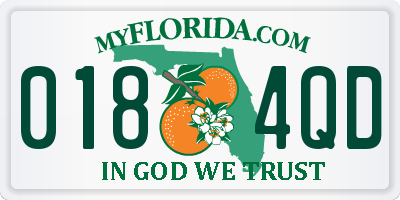 FL license plate 0184QD