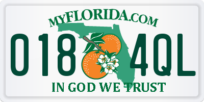 FL license plate 0184QL