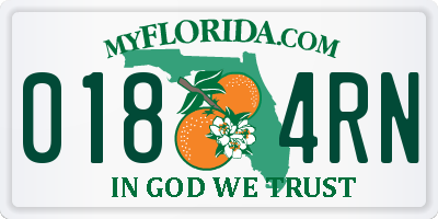 FL license plate 0184RN
